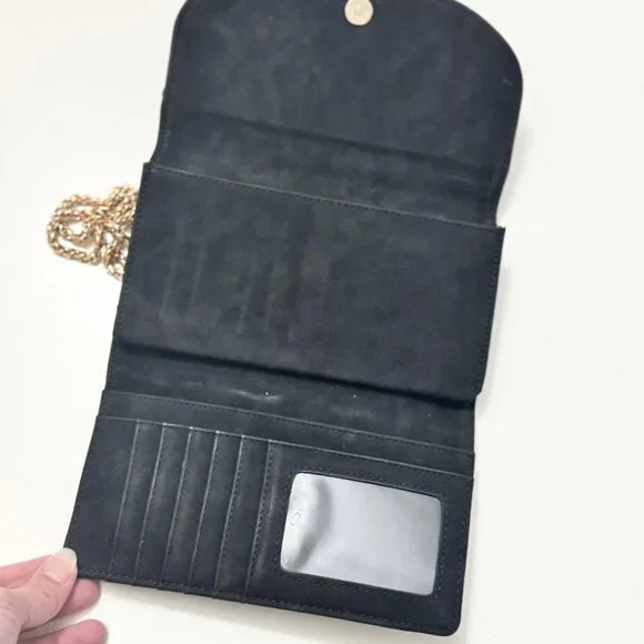 Street Level Black Suede Mini Crossbody Purse Wallet Clutch (4.5 x 7.5 inches) - Picture 5 of 8